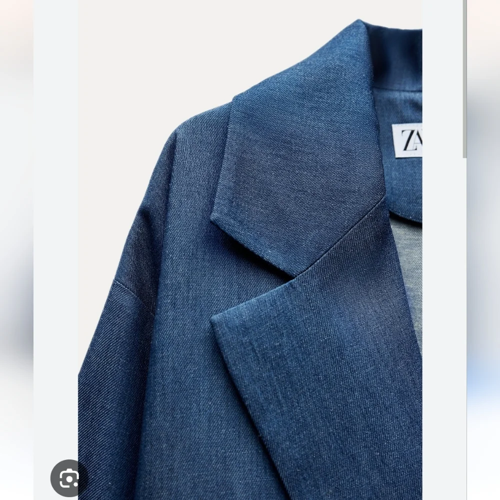 DENIM EFFECT OVERSIZED BLAZER SIZE L - Picture 10 of 10